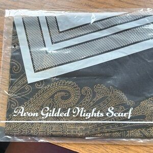 Avon Black and Gold Paisley Scarf